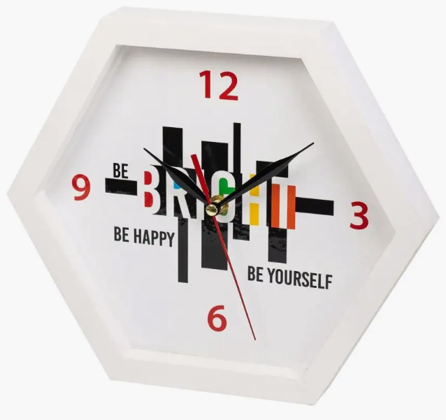 Настенная композиция с часами FotoPrint, "Bright", Сота 300х260х50 мм, КРАСКА, цвет: "Белый"