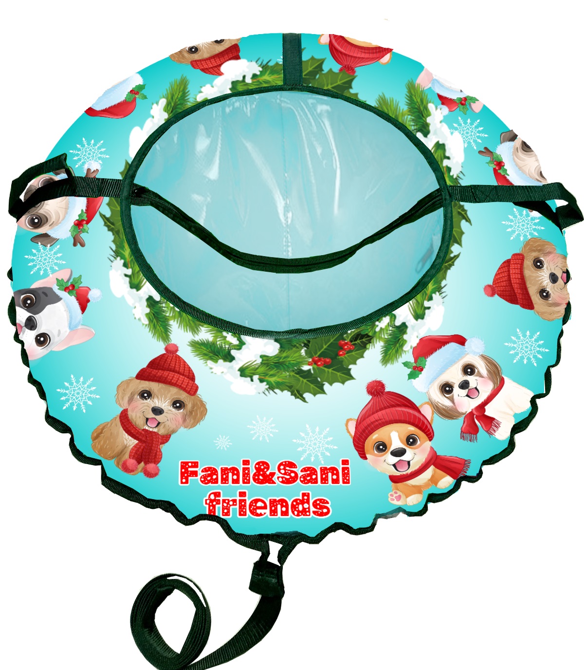 Санки-ватрушка  "Щенки PROFFI" диаметр  90 см "Fani Sani"/8 - изображение 1