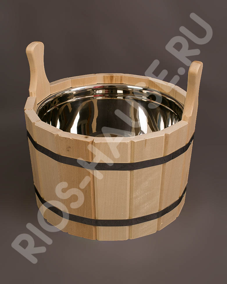 Ушат/шайка 3,5л с вставкой из нержавейки ТМ "Бацькина баня"/1 - изображение 6