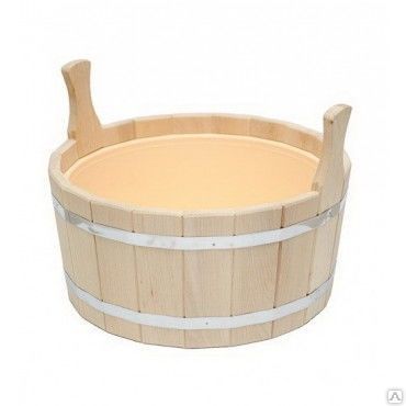 Ушат/шайка 15 л с пластиковой вставкой, TM ”Бацькина баня”