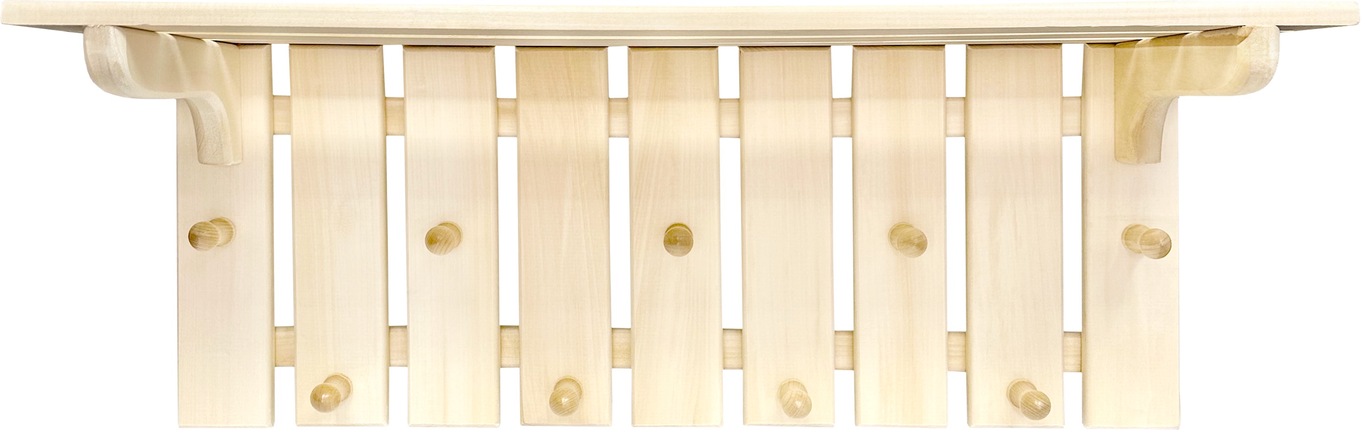 Полка-вешалка  9 крючков "классик" TM ”Бацькина баня”