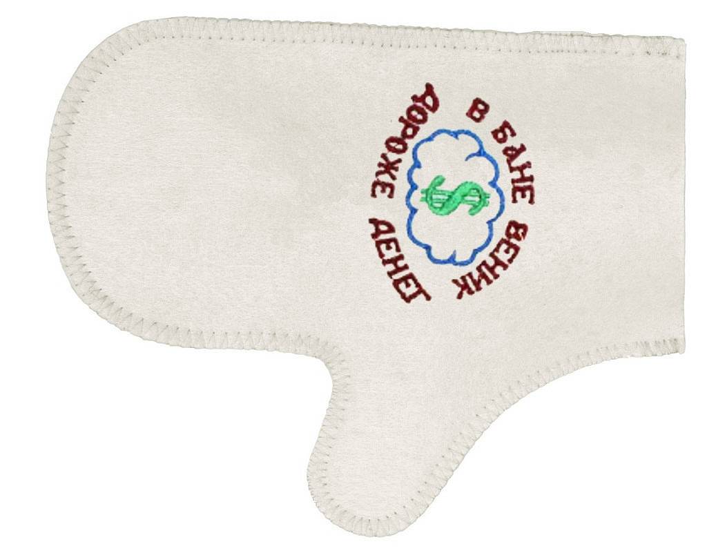 Рукавица  для бани "В бане веник дороже денег" TM ”Бацькина баня"/25