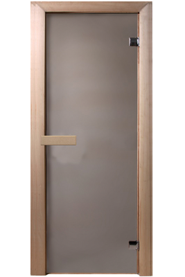 Дверь стеклянная 1900х700,закал стекло 6 мм БРОНЗА МАТОВАЯ И САТИН, 2 петли, дер.руч с магн.зам - изображение 1