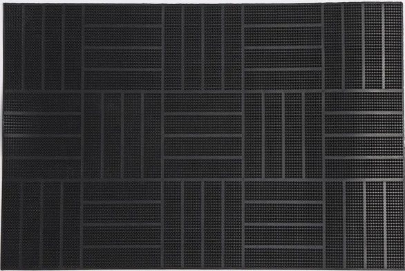 Коврик фактурный придверный 60х90см Parkett резиновый черный Blabar/10