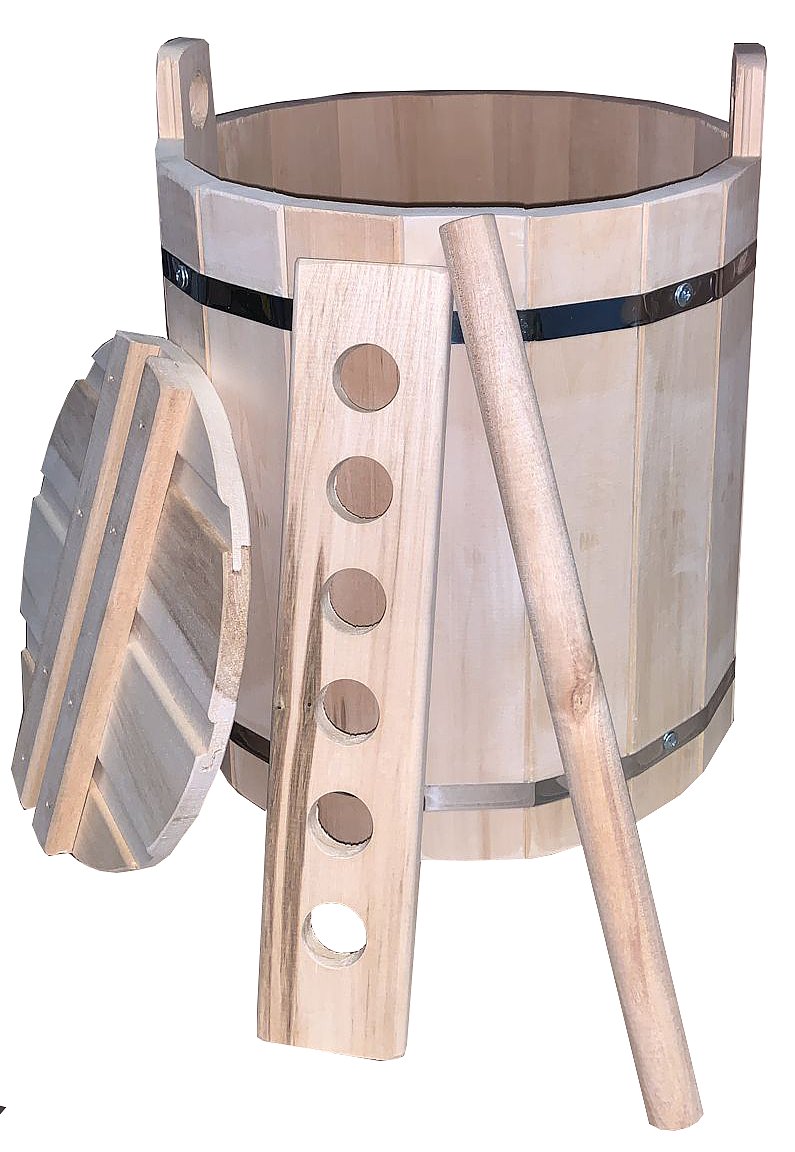 Кадка 15л, с гнетом, липа, ТМ Бацькина баня/1 - изображение 2