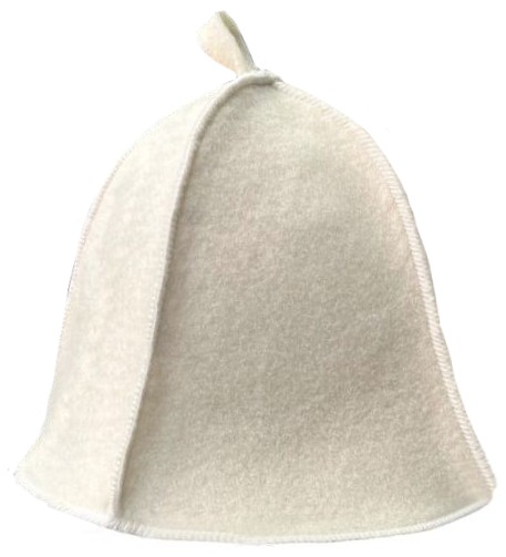 Шапка для бани с шерстью "БЕЛАЯ" ТМ "Бацькина баня" - изображение 1