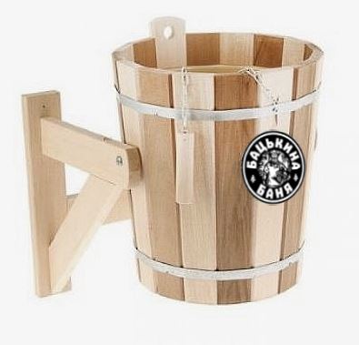 Обливное устройство 13 л "Zebra" с пластиковой вставкой (липа) в коробке ТМ "Бацькина баня"/1 - изображение 1