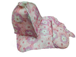 Набор для бани из 3-х пр. печать "Розовые фиалки" женский Шапка, коврик, рукавичка. TM”Бацькина СЛ - изображение 1