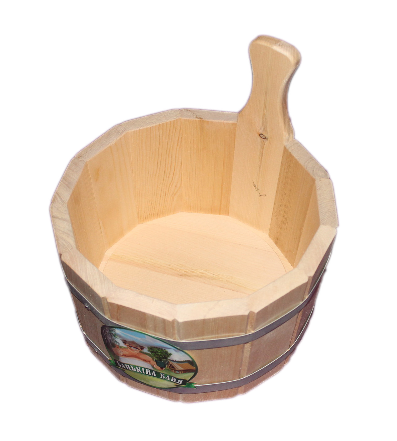 Ушат/шайка 4 л с пластиковой вставкой TM ”Бацькина баня”/1 - изображение 2