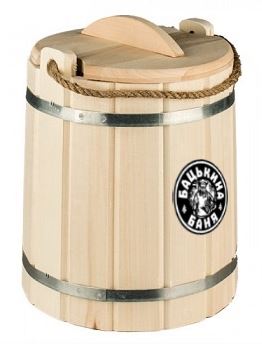 Ведро 15 л бондарное с крышкой TM  ”Бацькина баня”