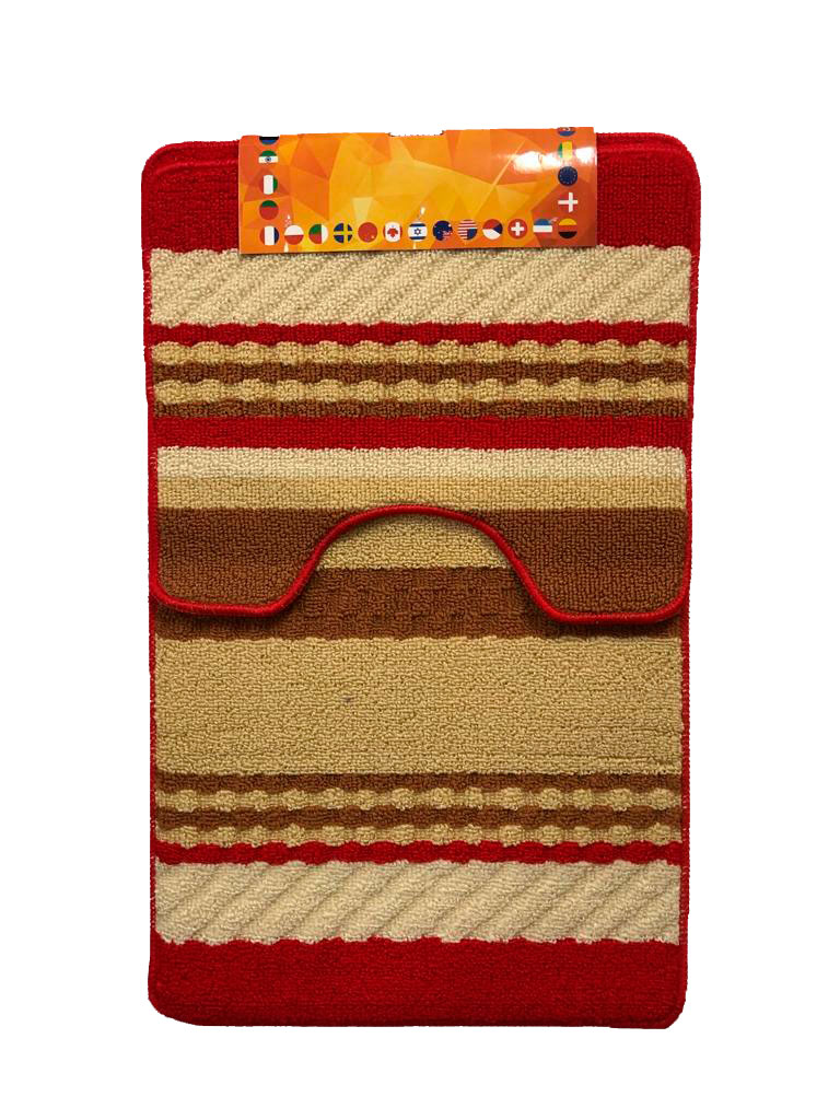 Коврик для ванной комнаты "Sicksack".( Комплект 2 шт) Красный/10