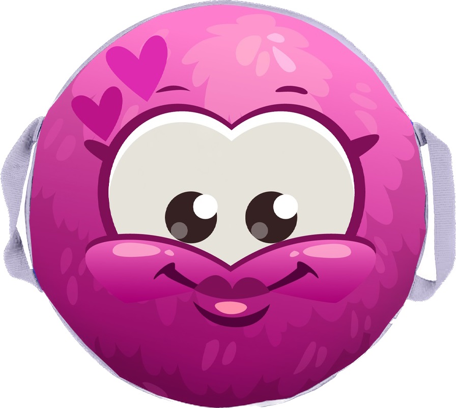 Ледянка круг "Пушистик" розовый принт d=35 см "Fani Sani"/25 - изображение 1