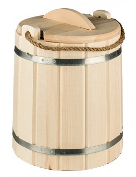 Ведро 15 л бондарное с крышкой TM  ”Бацькина баня” - изображение 4