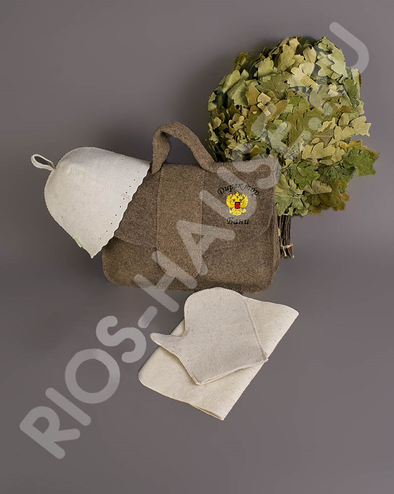 Набор для бани "Банный дипломат" (Дипломат,веник, шапка, рукавичка, коврик)/5 - изображение 1