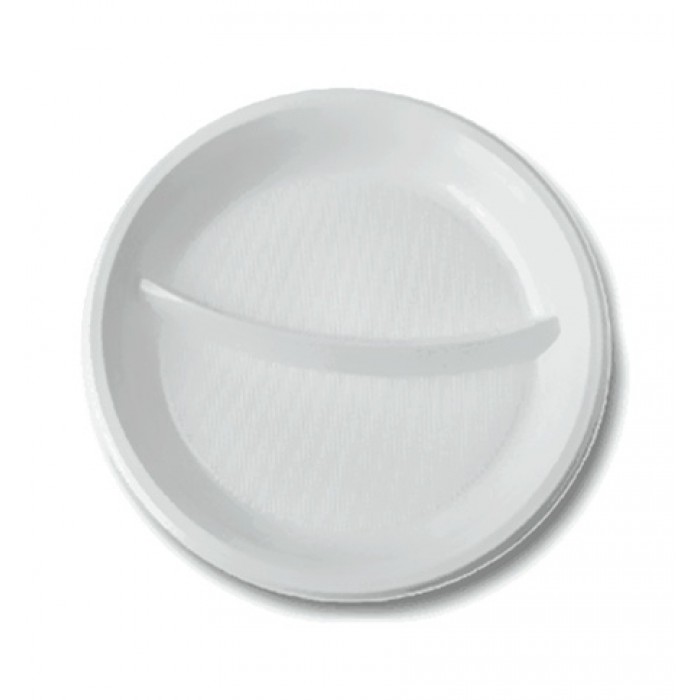 Тарелка белая d205 2 секции (12 шт/упак)/80