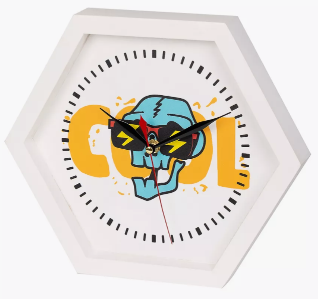 Настенная композиция с часами FotoPrint "Cool", Сота 300х260х50 мм, КРАСКА, цвет: "Белый"