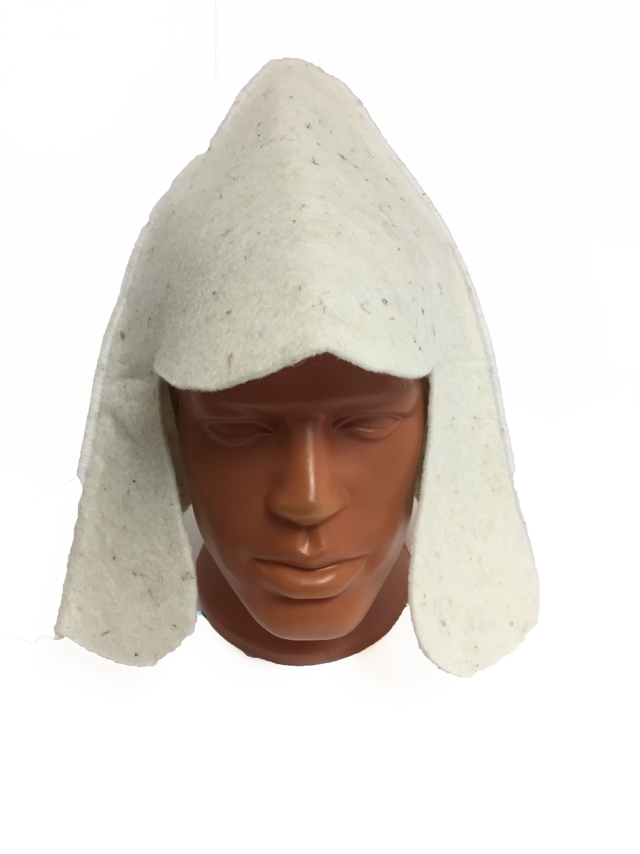 Шапка модельная для бани "Будёновка белая без вышивки" ТМ "Бацькина баня"/25 - изображение 1