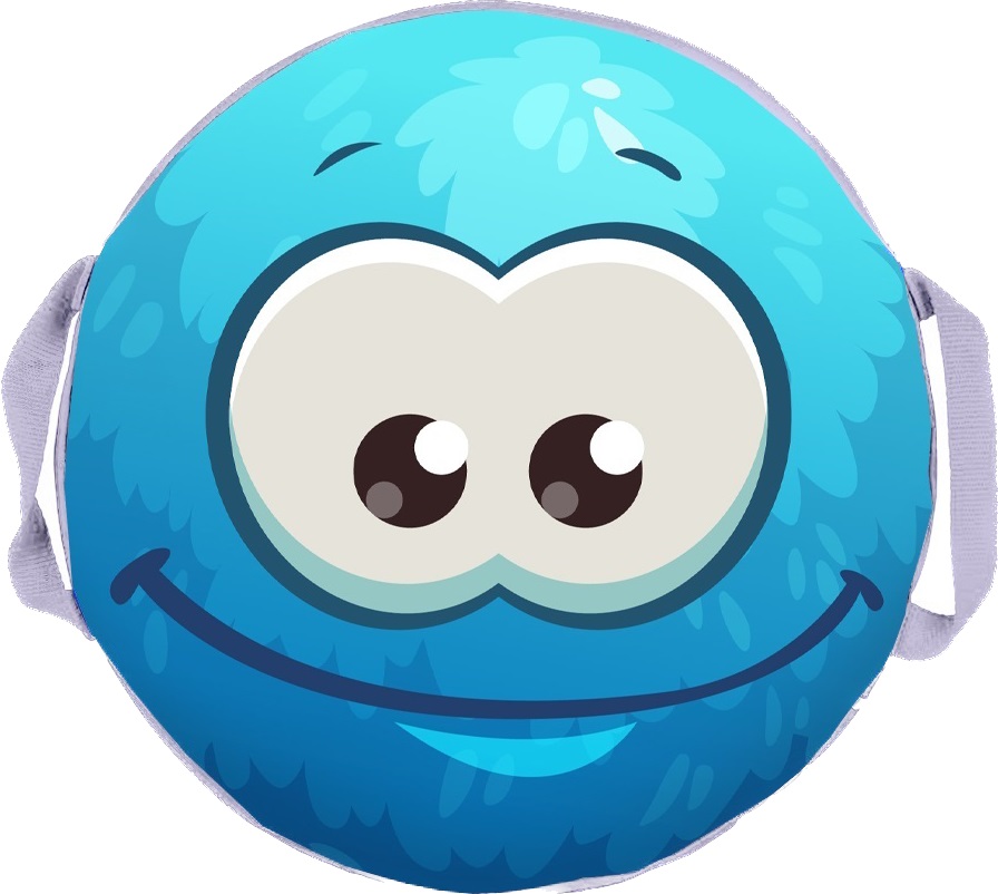 Ледянка круг "Пушистик" голубой принт d=35 см "Fani Sani"/25