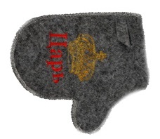 Рукавичка для бани из серого войлока "ЦАРЬ" TM ”Бацькина баня"/25 - изображение 5