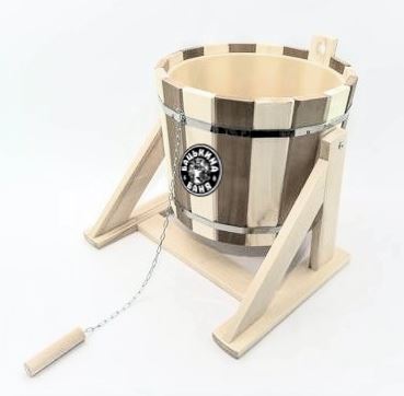 Обливное устройство 14л с переливом и пластиковой вставкой "Zebra" термо(липа) ТМ "Бацькина баня"