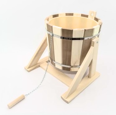 Обливное устройство 14л с переливом и пластиковой вставкой "Zebra" термо(липа) ТМ "Бацькина баня" - изображение 3