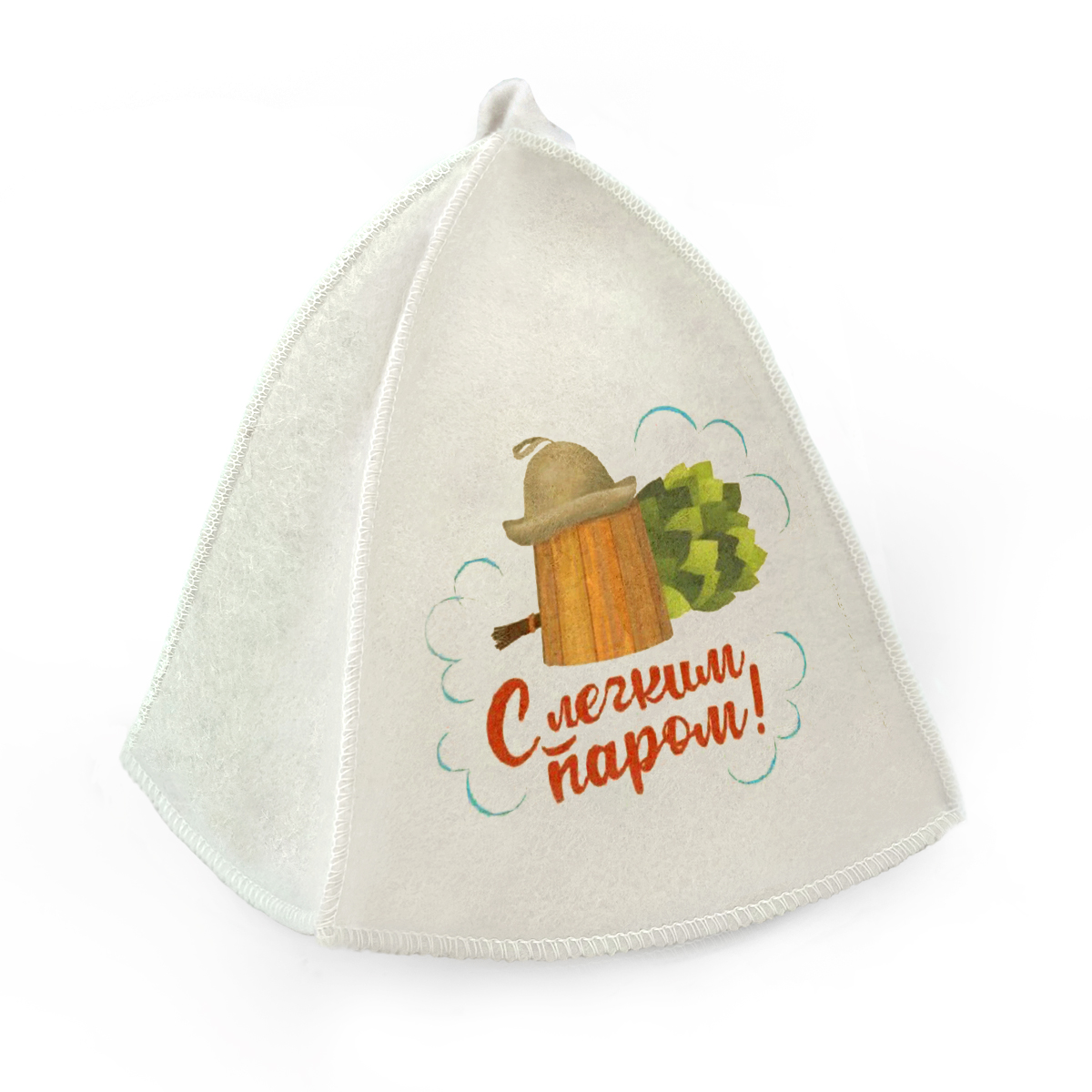 Шапка для бани принт "С легким паром" TM ”Бацькина баня"/25 - изображение 3