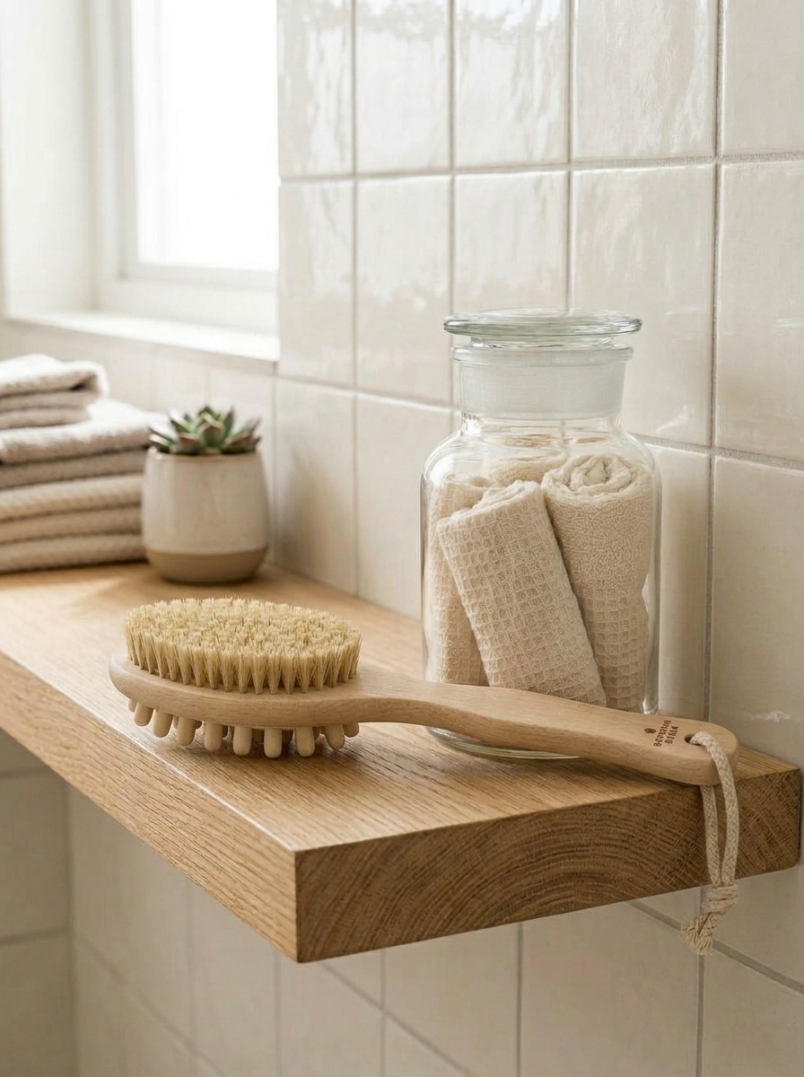 Массажная щетка деревянная для тела 22х6см на ручке для бани и сауны ТМ "Бацькина баня" - изображение 4