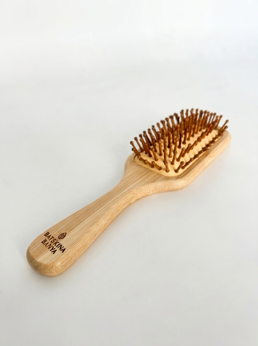 Расческа для волос массажная деревянная овальная ТМ "Бацькина баня" - изображение 6