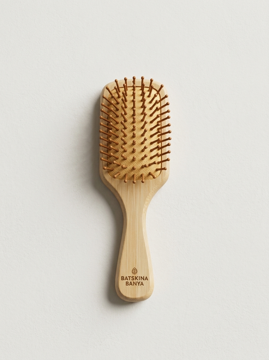 Расческа для волос массажная деревянная овальная ТМ "Бацькина баня" - изображение 5