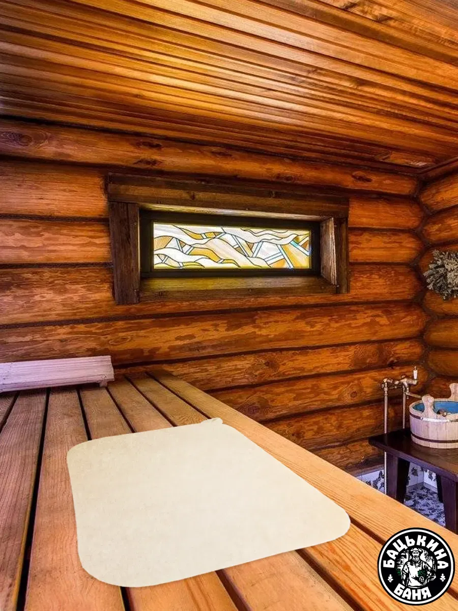 Набор для бани из 2-х пр. Шапка, коврик "Classic white" TM ”Бацькина баня"/15 - изображение 9