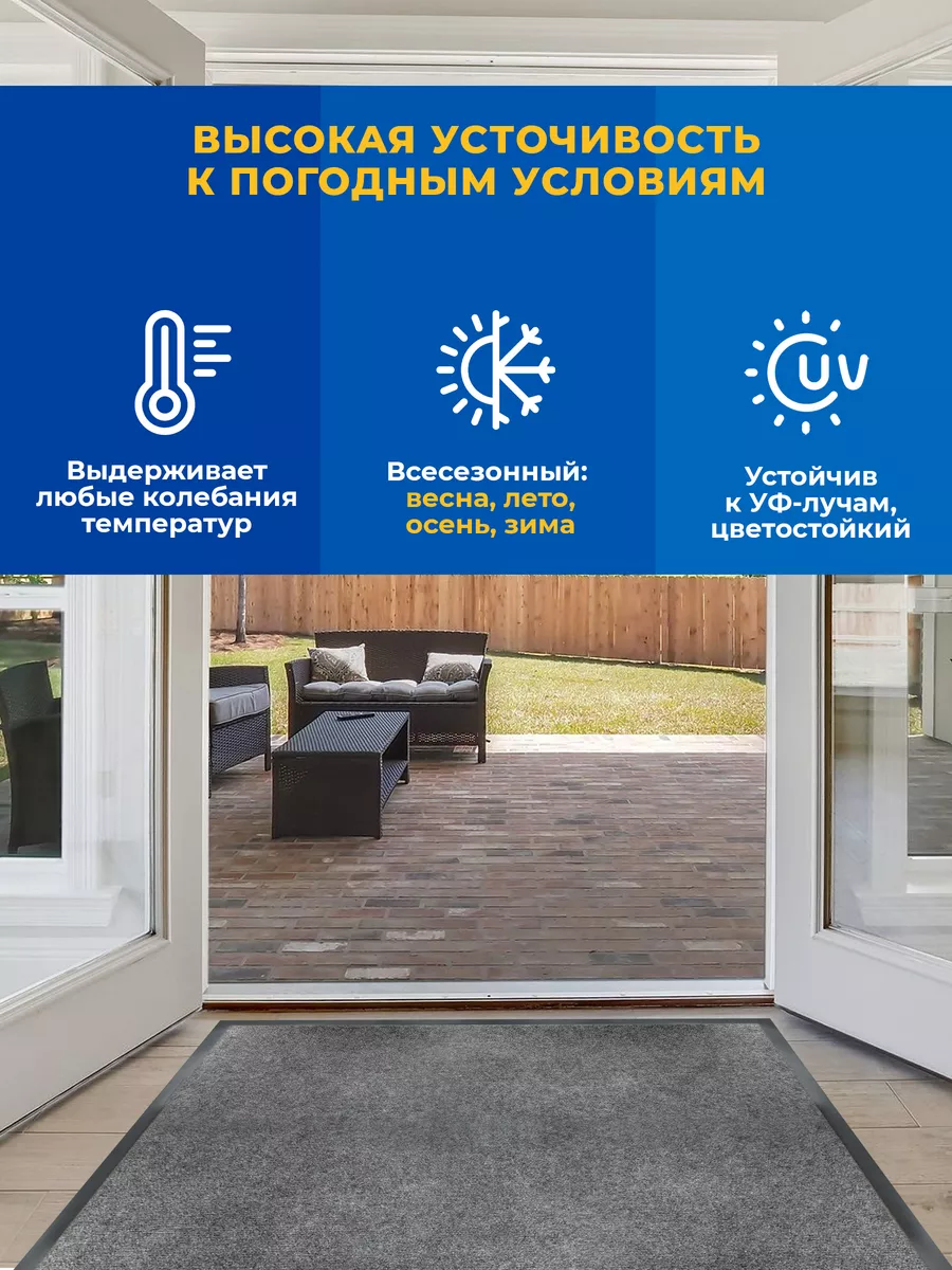 Коврик влаговпитывающий 60х90см Tuff Lux ПВХ серый Blabar/10 - изображение 4