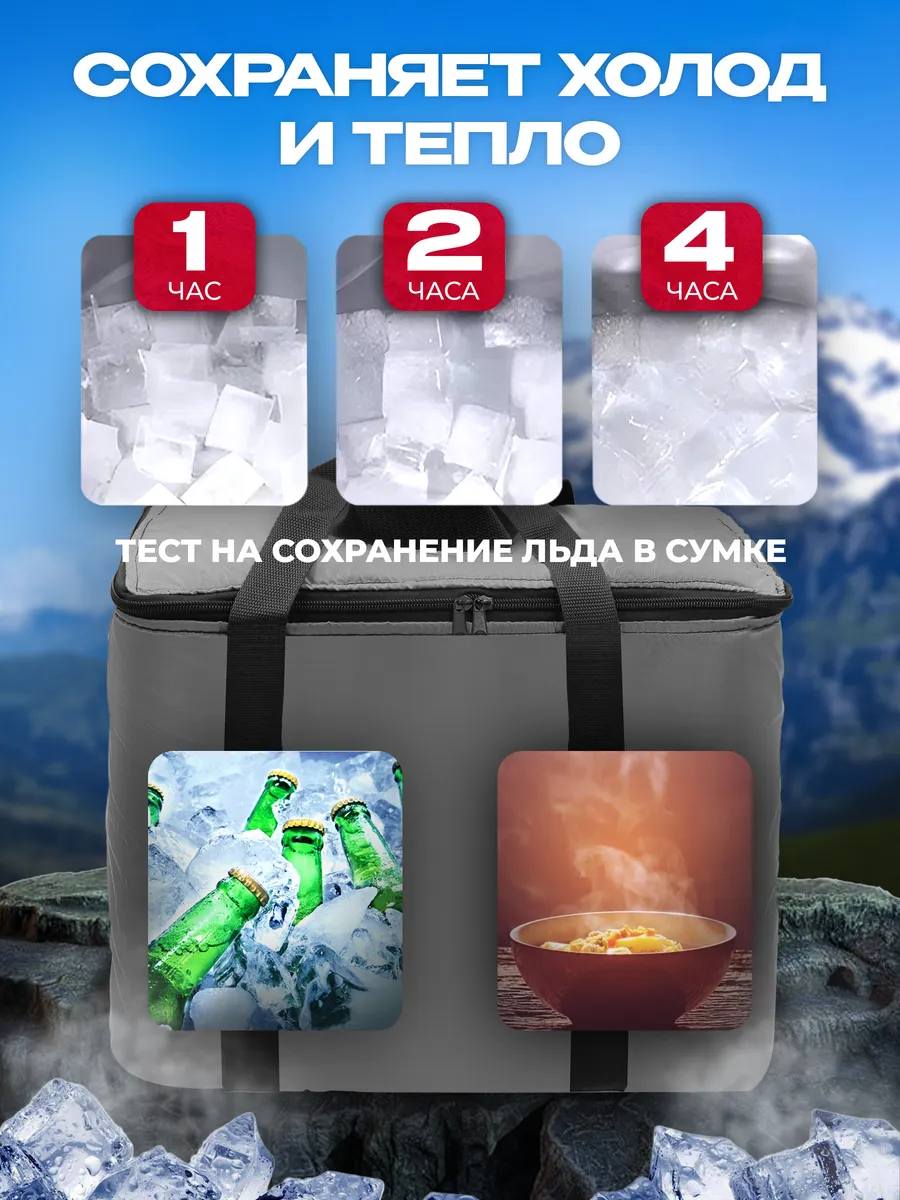 Сумка-изотермическая серая, 24л, "Я выбрал"/10 - изображение 5