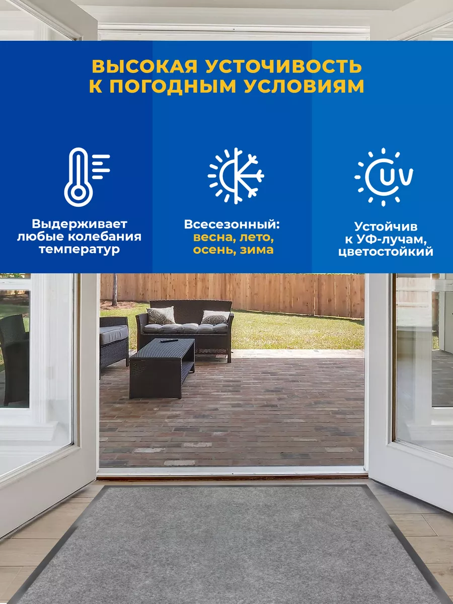 Коврик влаговпитывающий 80х120см Tuff ПВХ серый Blabar/5 - изображение 8