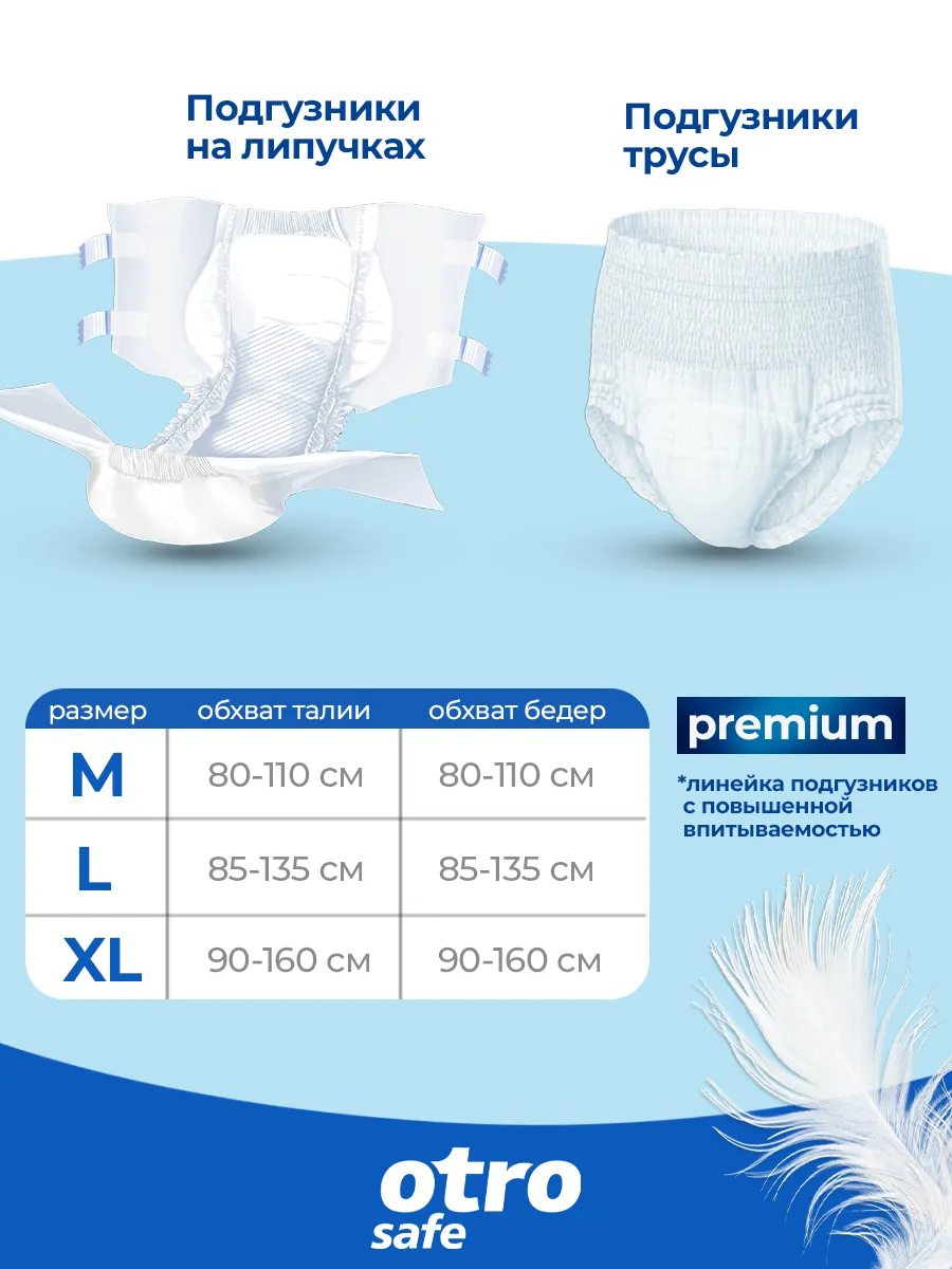 Подгузники-трусики для взрослых, размер L 10 шт OTROsafe/8 - изображение 8