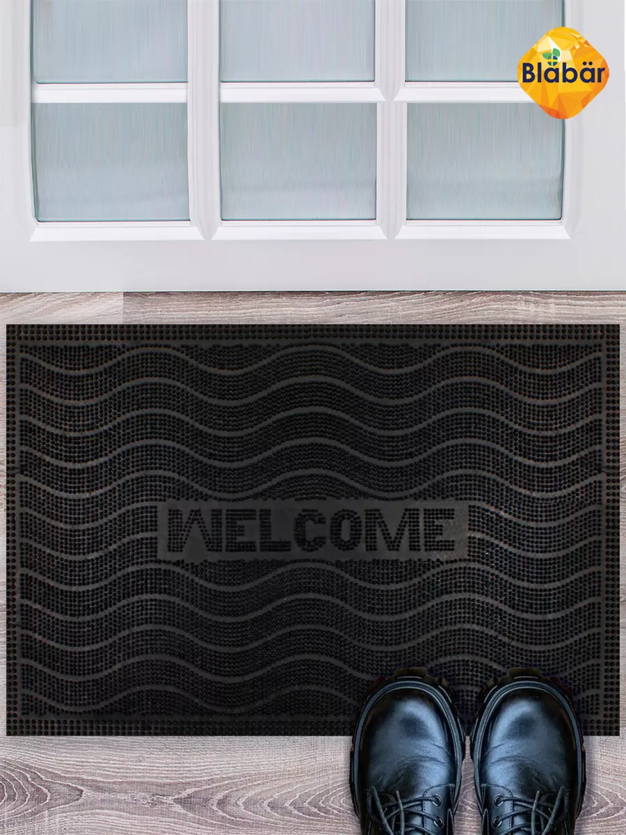 Коврик фактурный придверный 40х60см Valkommen Vag резиновый черный Blabar/10 - изображение 11