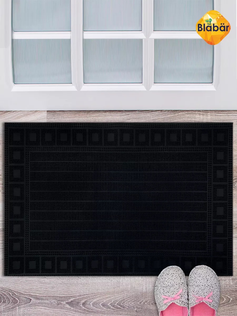 Коврик фактурный придверный 45х75см Spets резиновый черный Blabar/10 - изображение 11