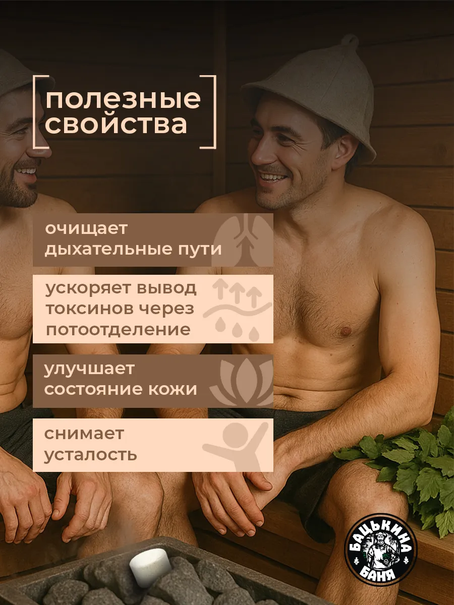 Соляные брикеты для бани "С эфирным маслом Чайное дерево" 350 гр. ТМ "Бацькина баня"/16 - изображение 2