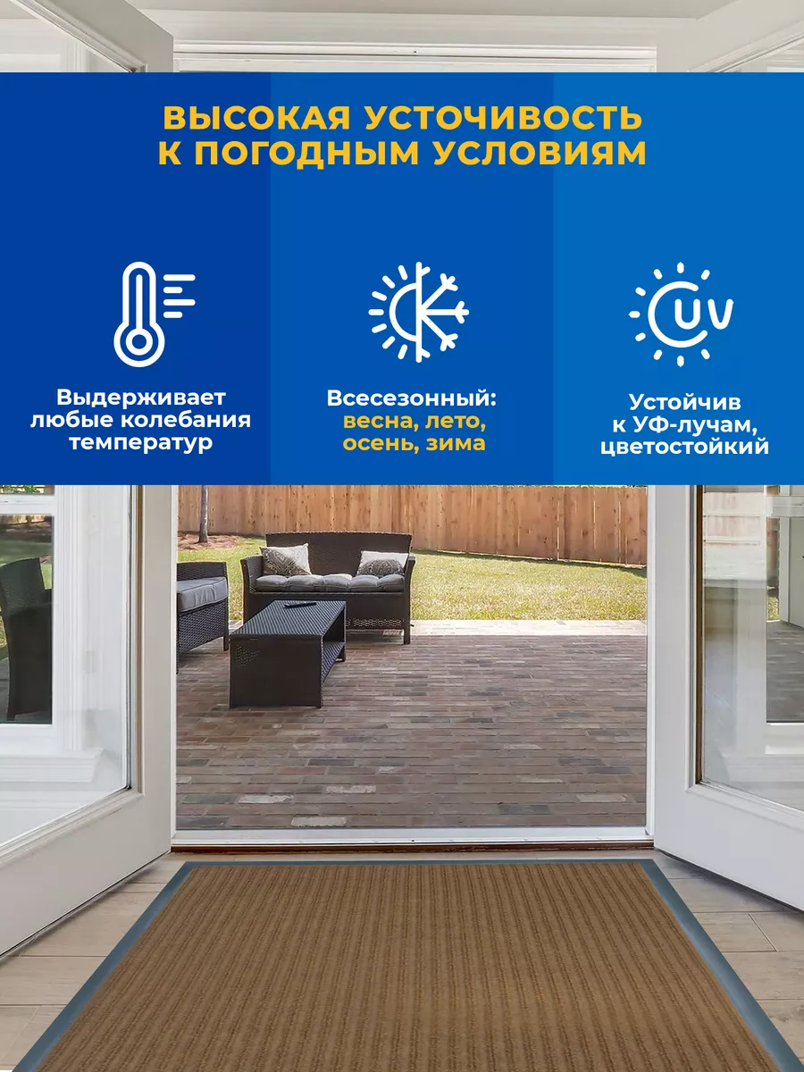 Коврик влаговпитывающий 80х120см Tuff Lux ПВХ коричневый Blabar/5 - изображение 8