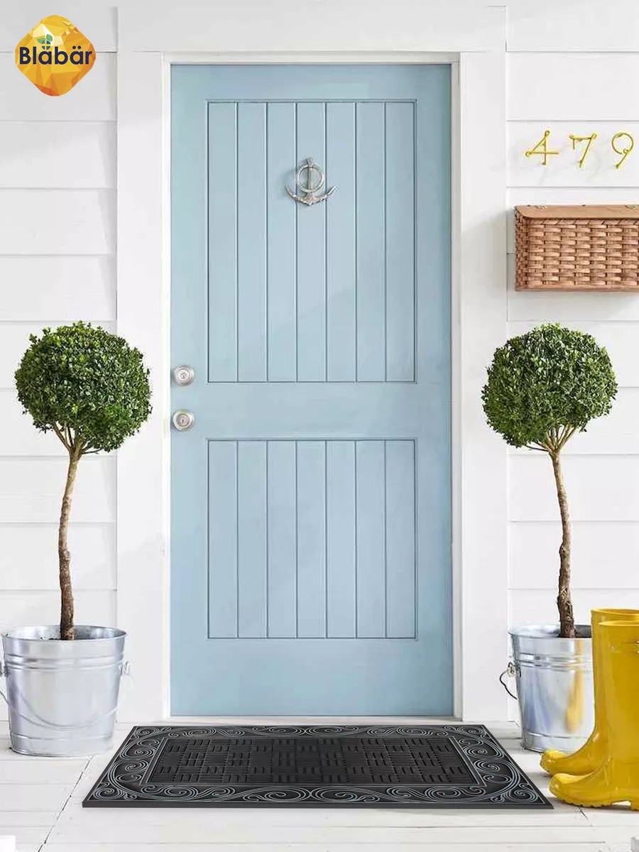 Коврик фактурный придверный 45x75см Color Premium Utsokt malning резиновый черный Blabar/10 - изображение 11