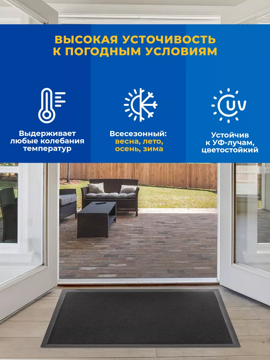 Коврик влаговпитывающий 50х80см Tuff Lux ПВХ черный Blabar/10 - изображение 4