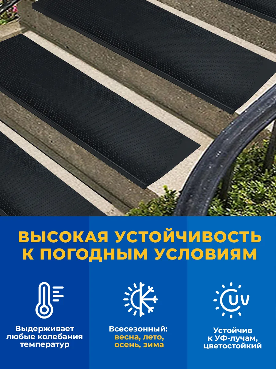 Накладка на ступеньку грязесборная 25х75х0,4см Nalar черный Blabar/10 - изображение 6
