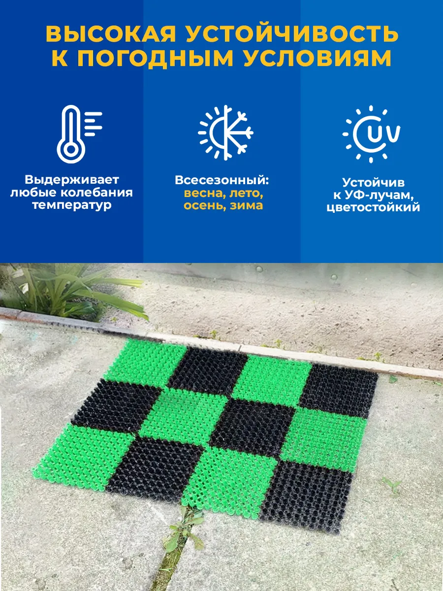 Коврик щетинистый грязесборный 41х54см Gras ПВХ черно-зеленый Blabar/10 - изображение 9