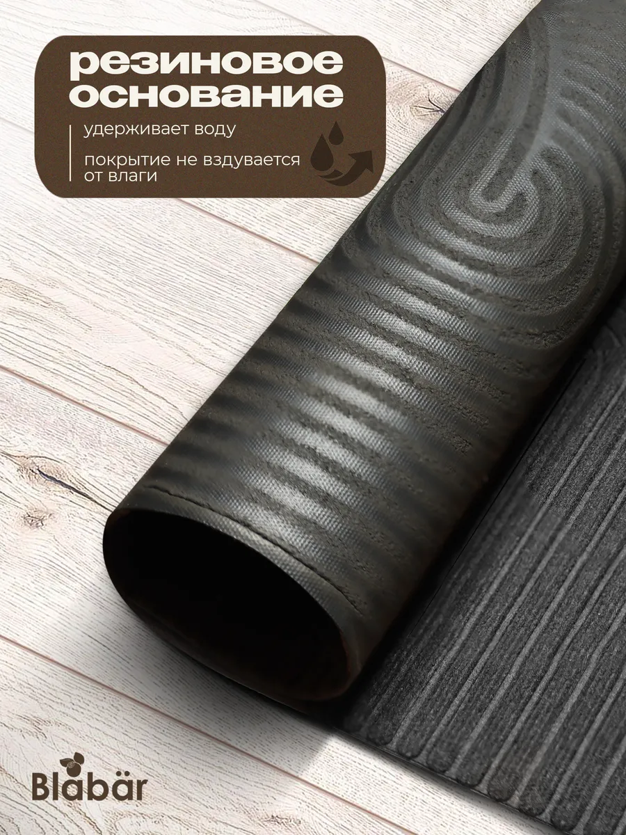 Коврик влаговпитывающий 90х120см Dzen ПП на резине серый Blabar/4 - изображение 2