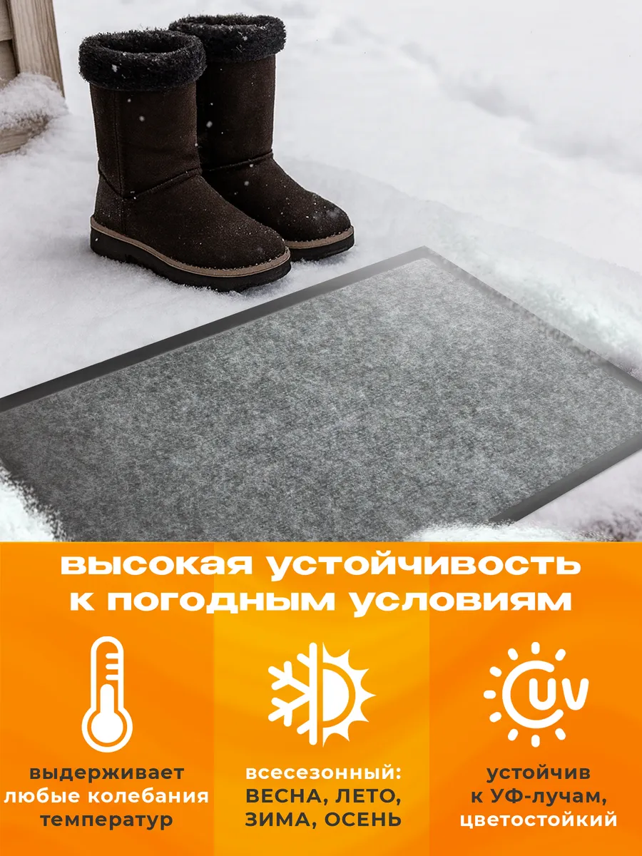 Коврик влаговпитывающий 50х80см Tuff ПВХ серый Blabar/10 - изображение 3