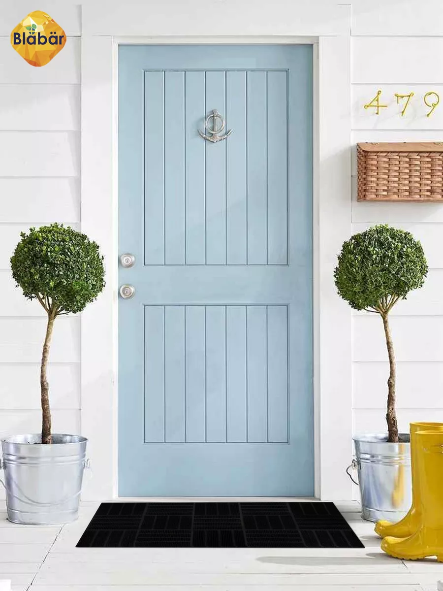 Коврик фактурный придверный 45х75см Parkett резиновый черный Blabar/10 - изображение 11