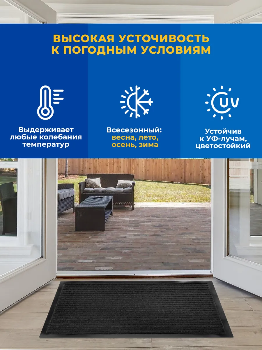 Коврик влаговпитывающий 40х60см Tuff Lux ПВХ черный Blabar/15 - изображение 8