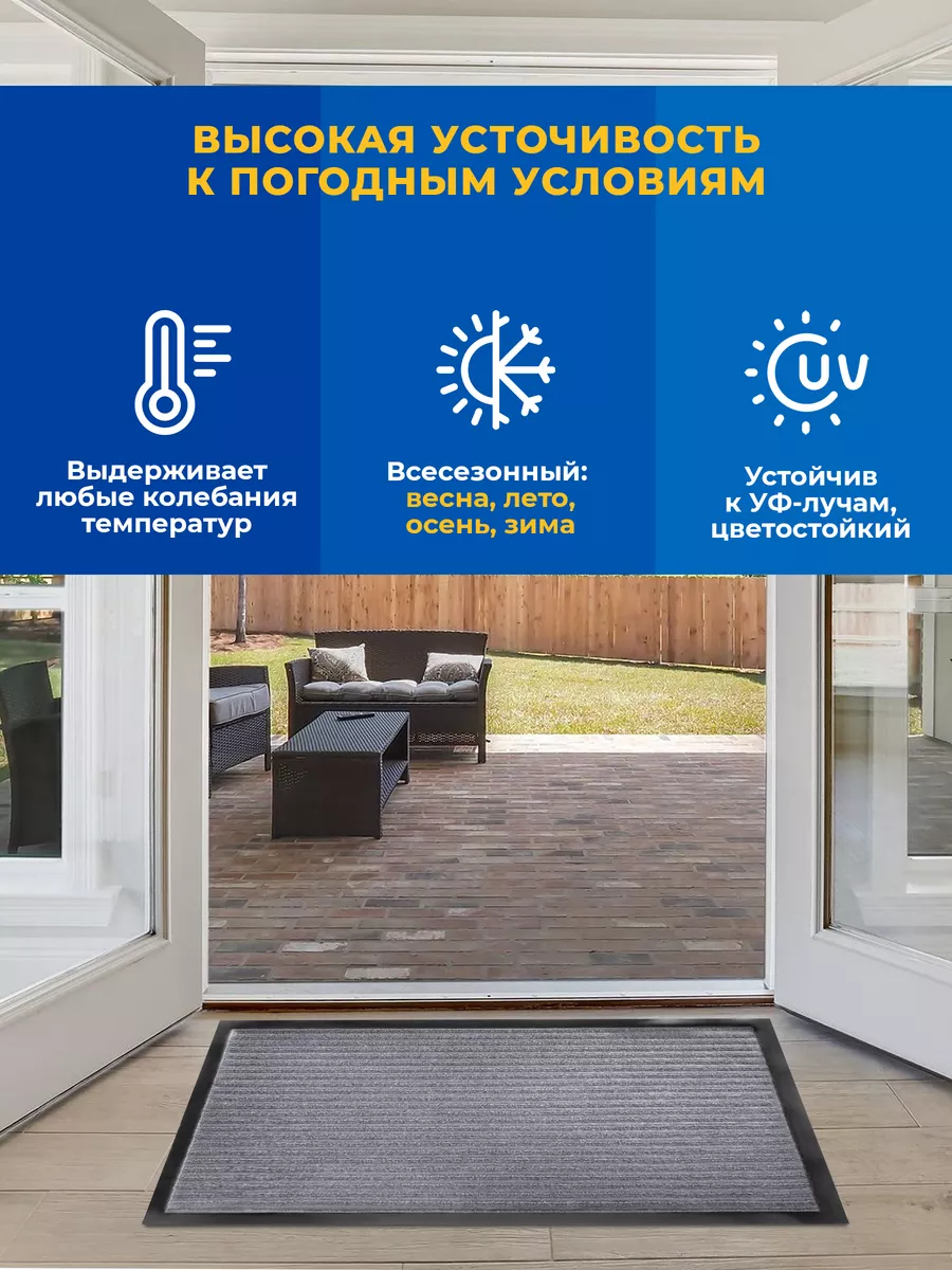 Коврик влаговпитывающий 40х60см Tuff Lux ПВХ серый Blabar/15 - изображение 7