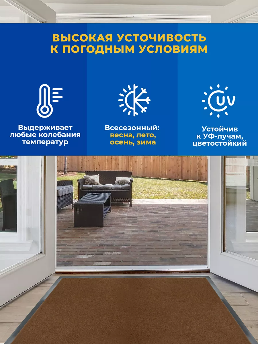 Коврик влаговпитывающий 80х120см Tuff ПВХ коричневый Blabar/5 - изображение 9