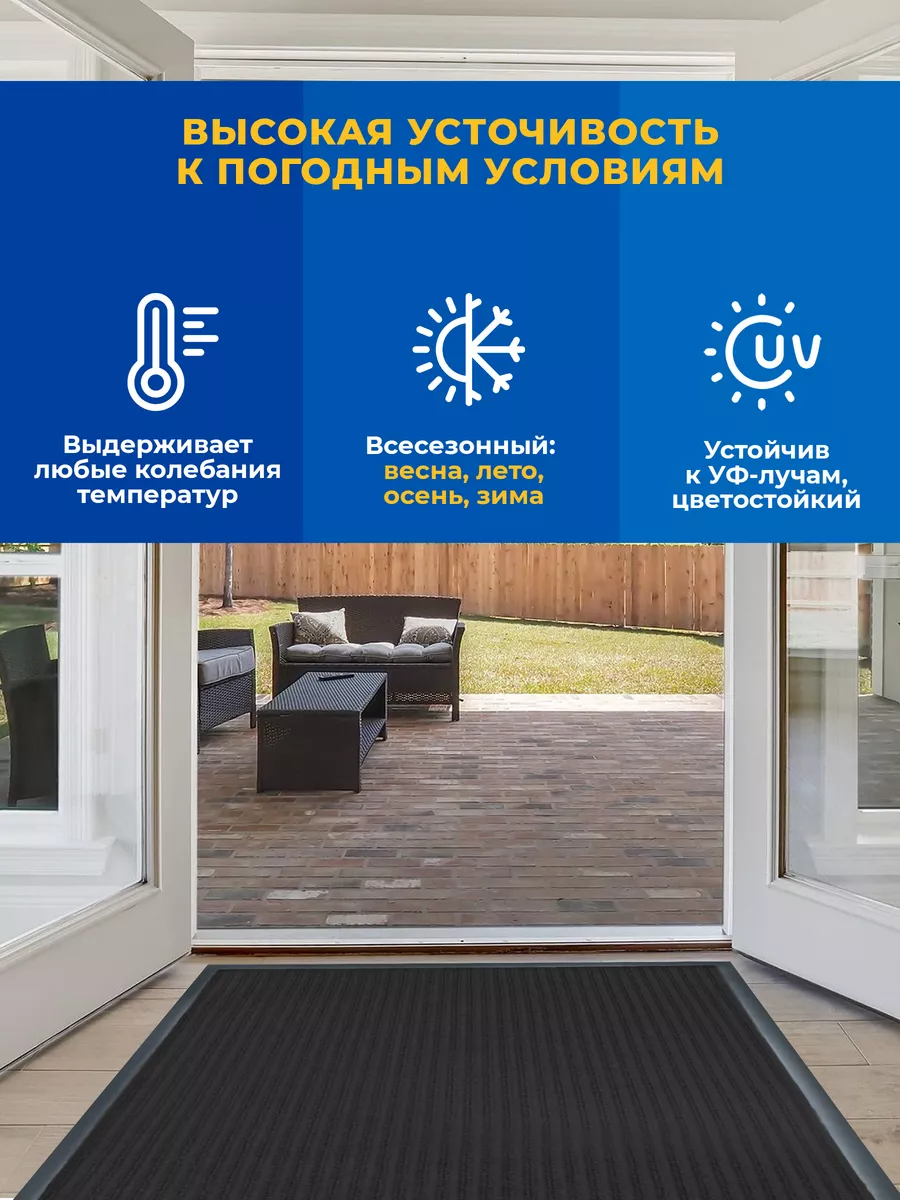 Коврик влаговпитывающий 90х150см Tuff Lux ПВХ черный Blabar/5 - изображение 8