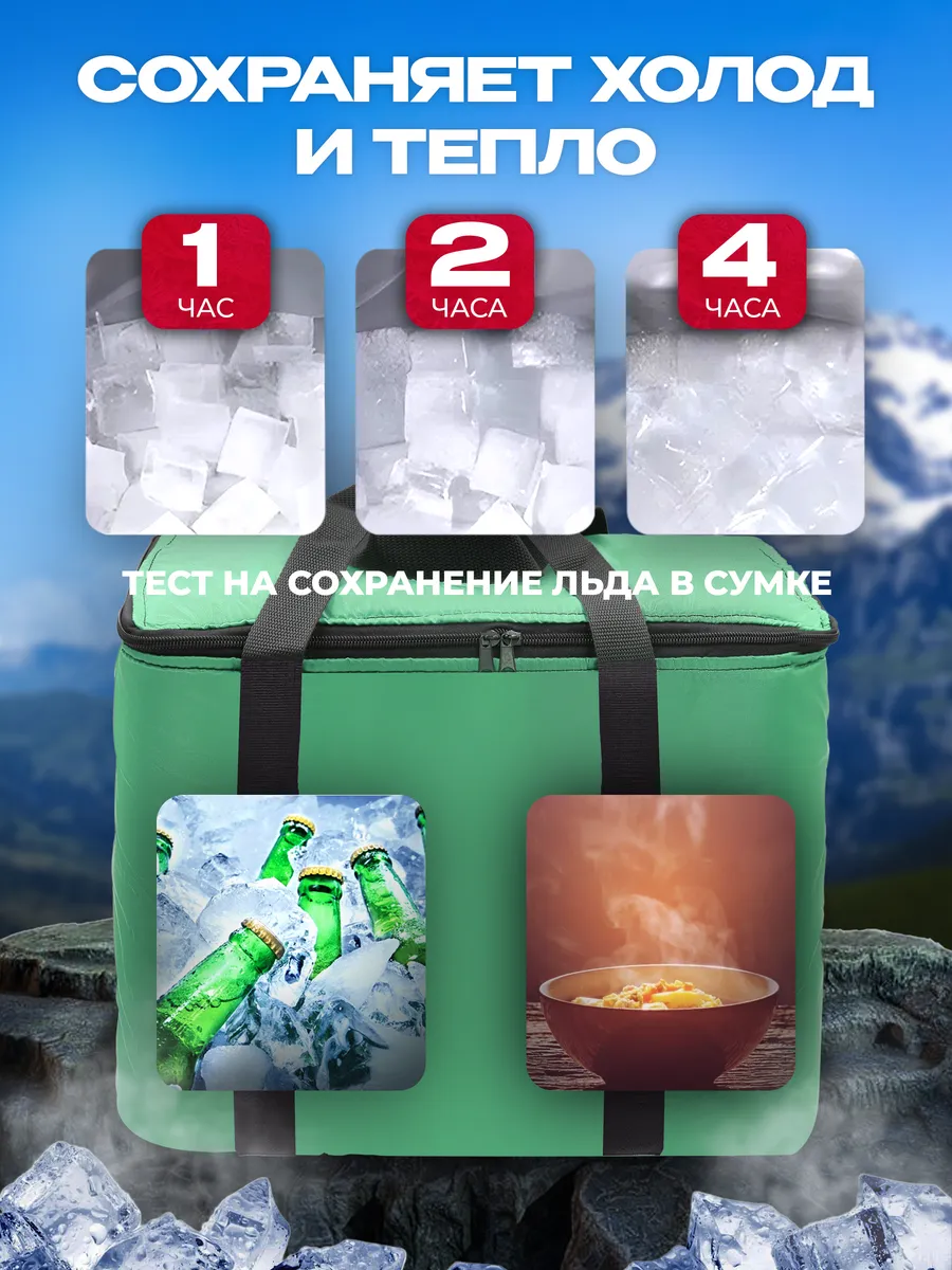 Сумка-изотермическая зеленая, 35л, "Я выбрал"/10 - изображение 5